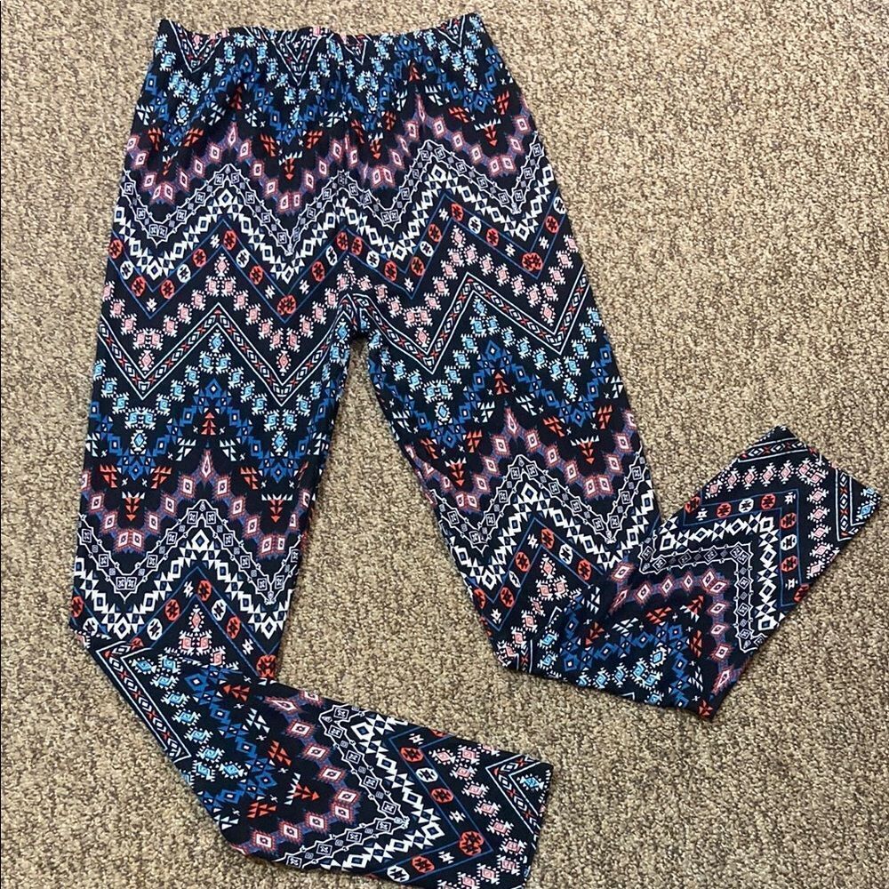 Lildy Patterned Leggings - Blue and Pink Size S-L